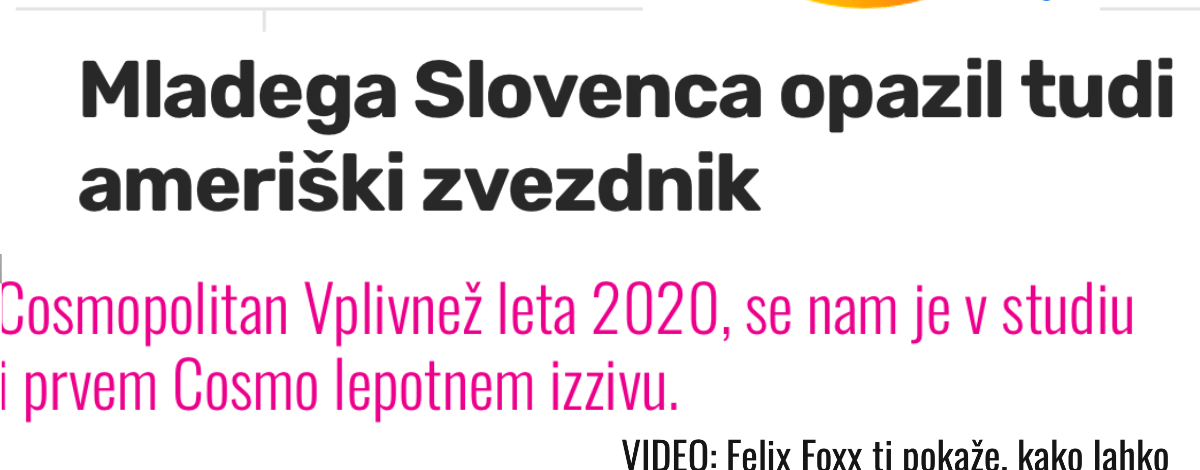 V medijih – izsek članka